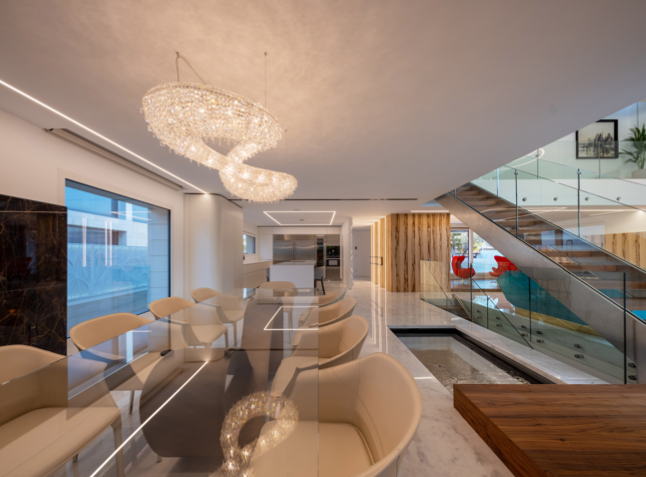 Infinity crystal chandelier